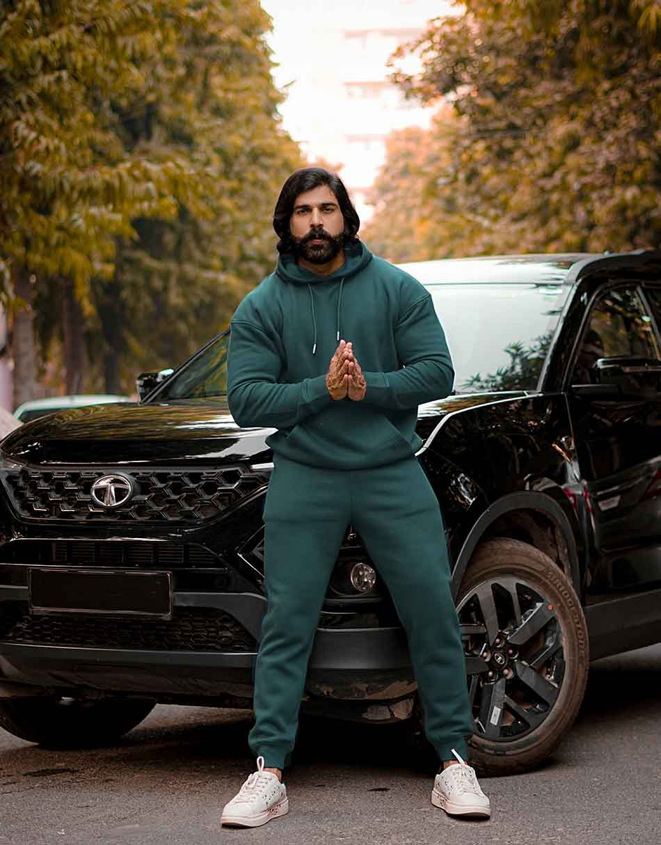 Limited Edition Drop Shoulder Hoodie – Bottle Green