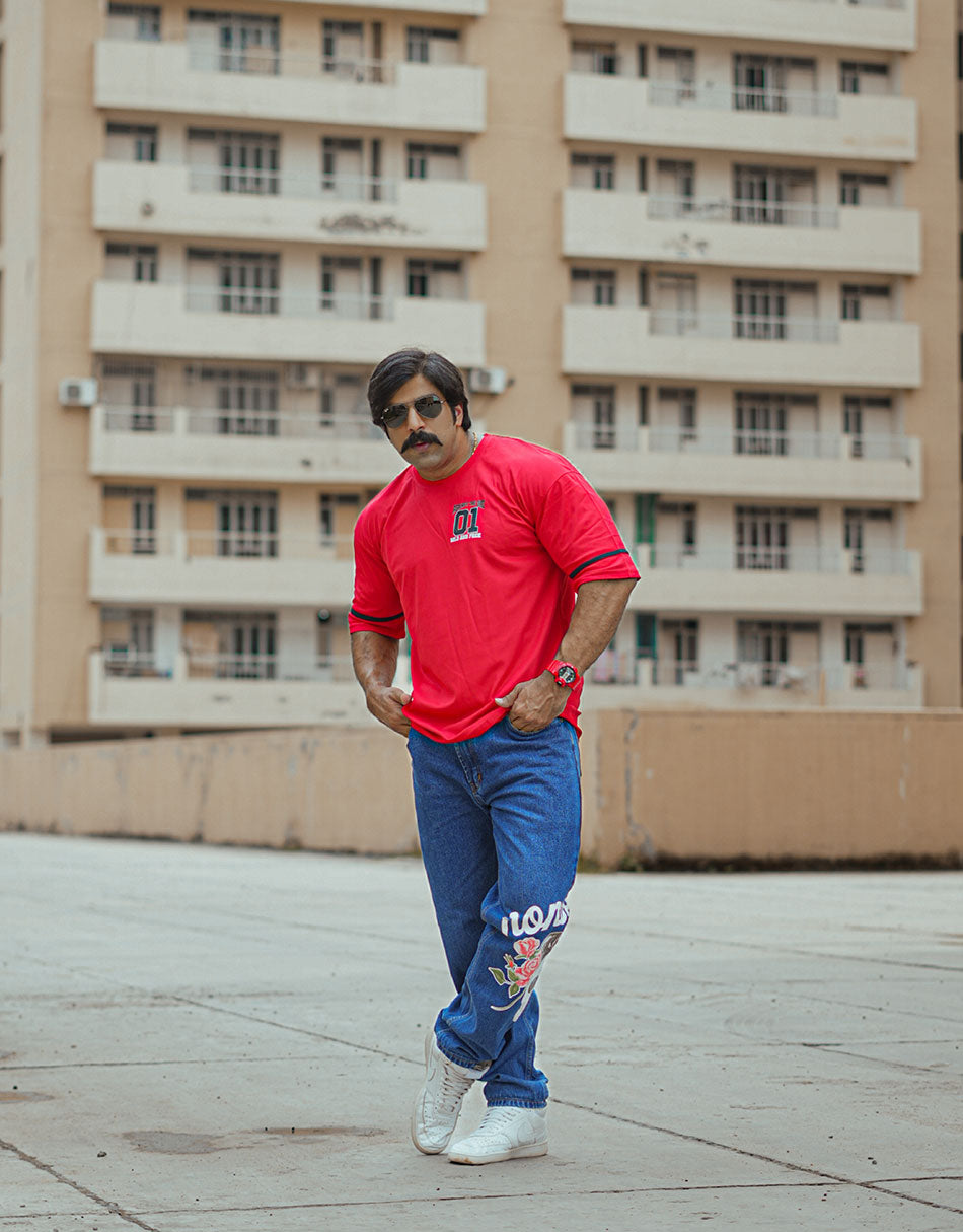 Wild and Free Red Oversized Tshirt