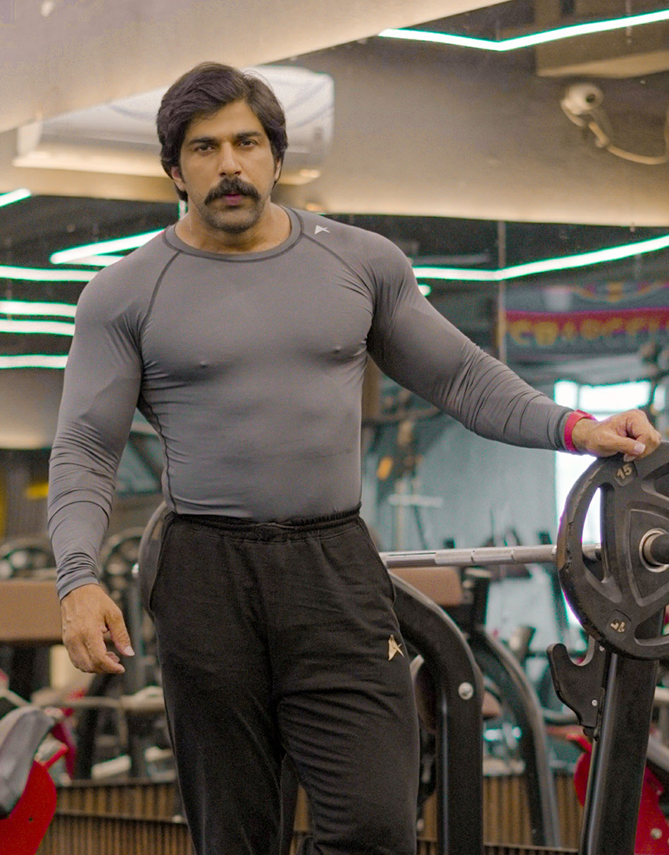 Indians Men's Grey Full Sleeves Compression Tshirt
