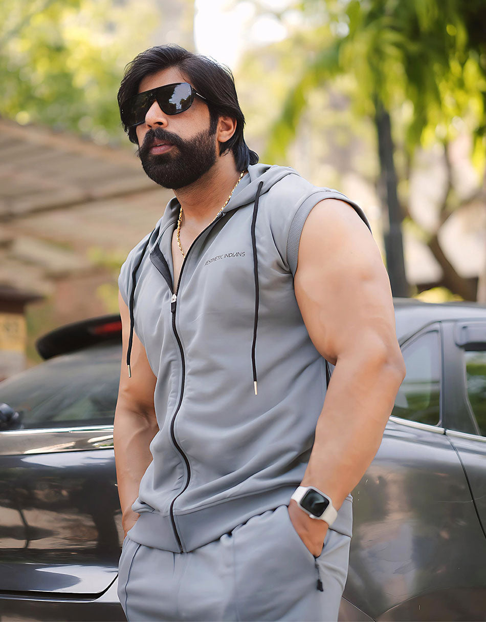 Indians Grey Zipper Co-Ords Set