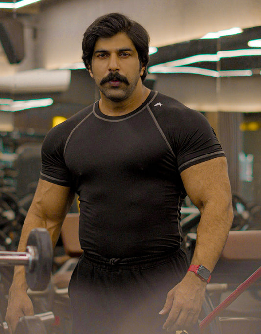 Aesthetic Indians Men's Black Compression Tshirt