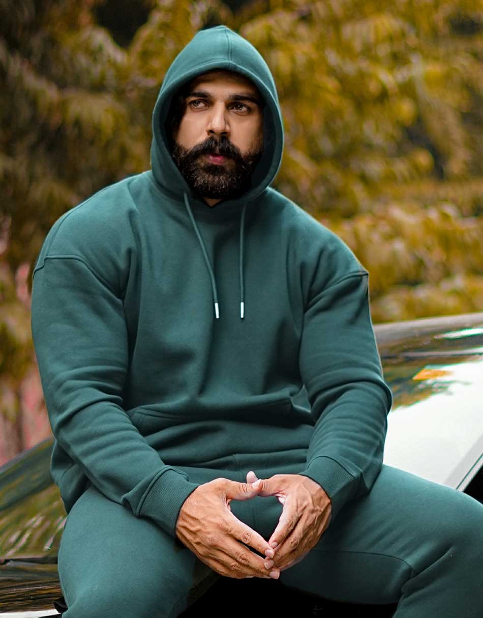 Limited Edition Drop Shoulder Hoodie – Bottle Green
