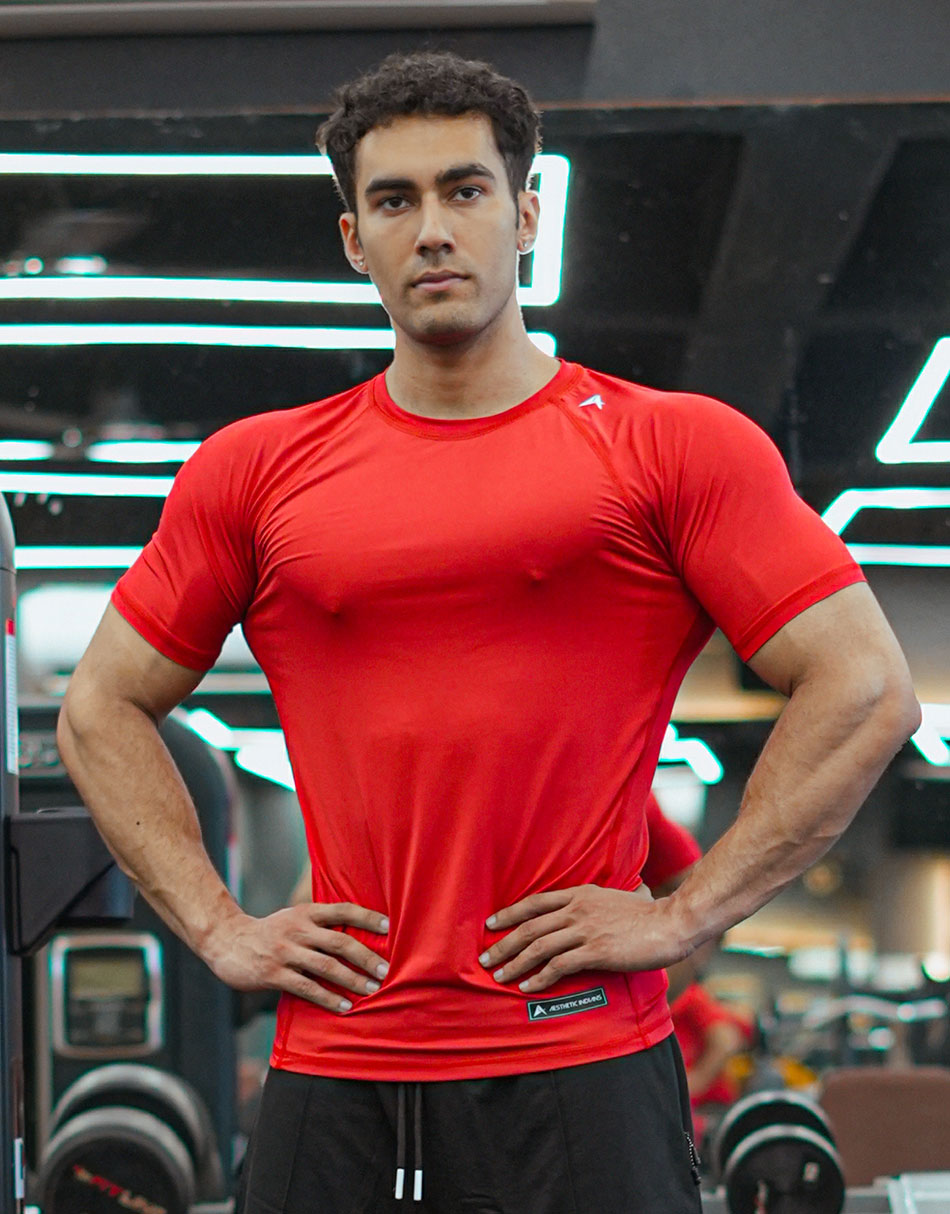 Aesthetic Indians Men's Red Compression T-Shirt
