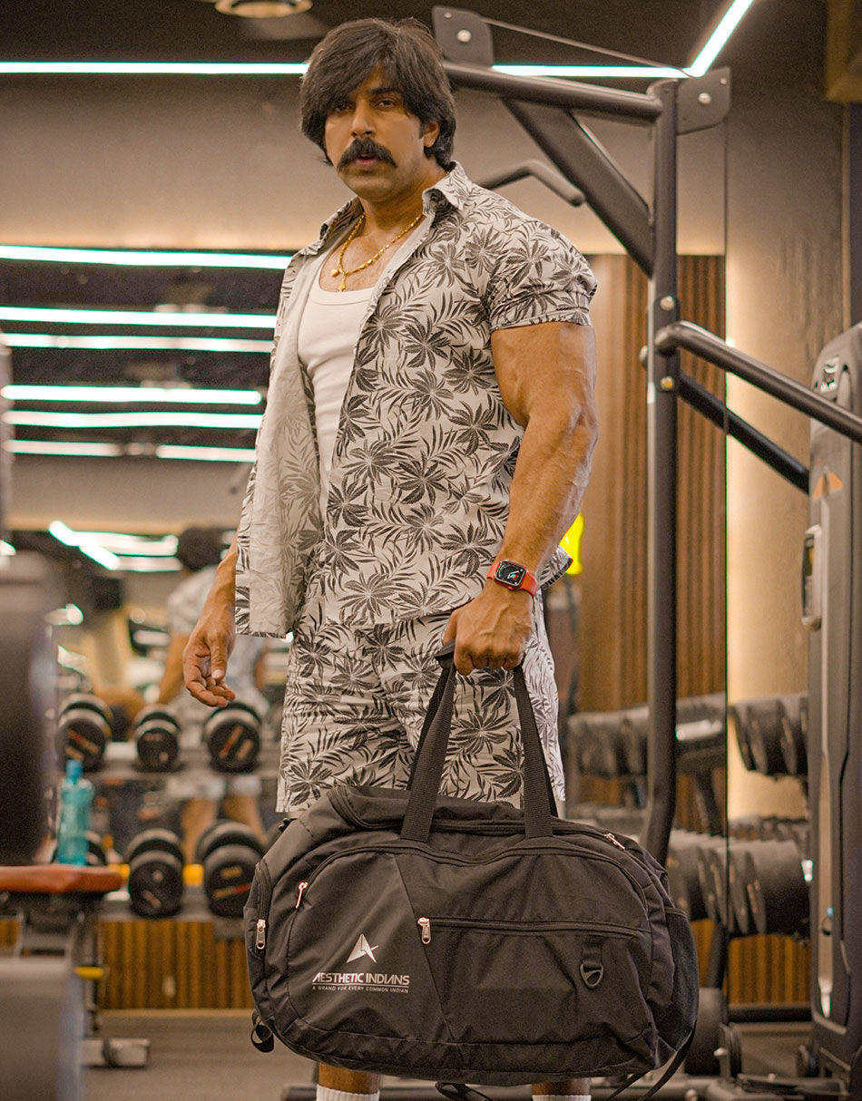 Mens White Grey Leaf Printed Co Ords set