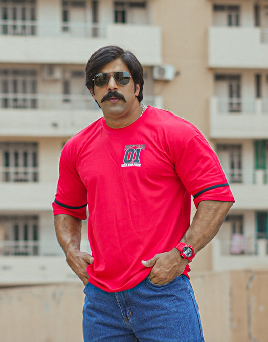Wild and Free Red Oversized Tshirt