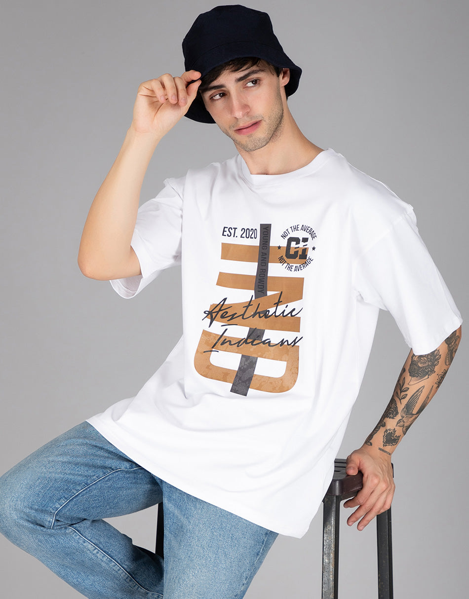 Retro Indians White Oversized Tshirt – Aesthetic Indians :: A