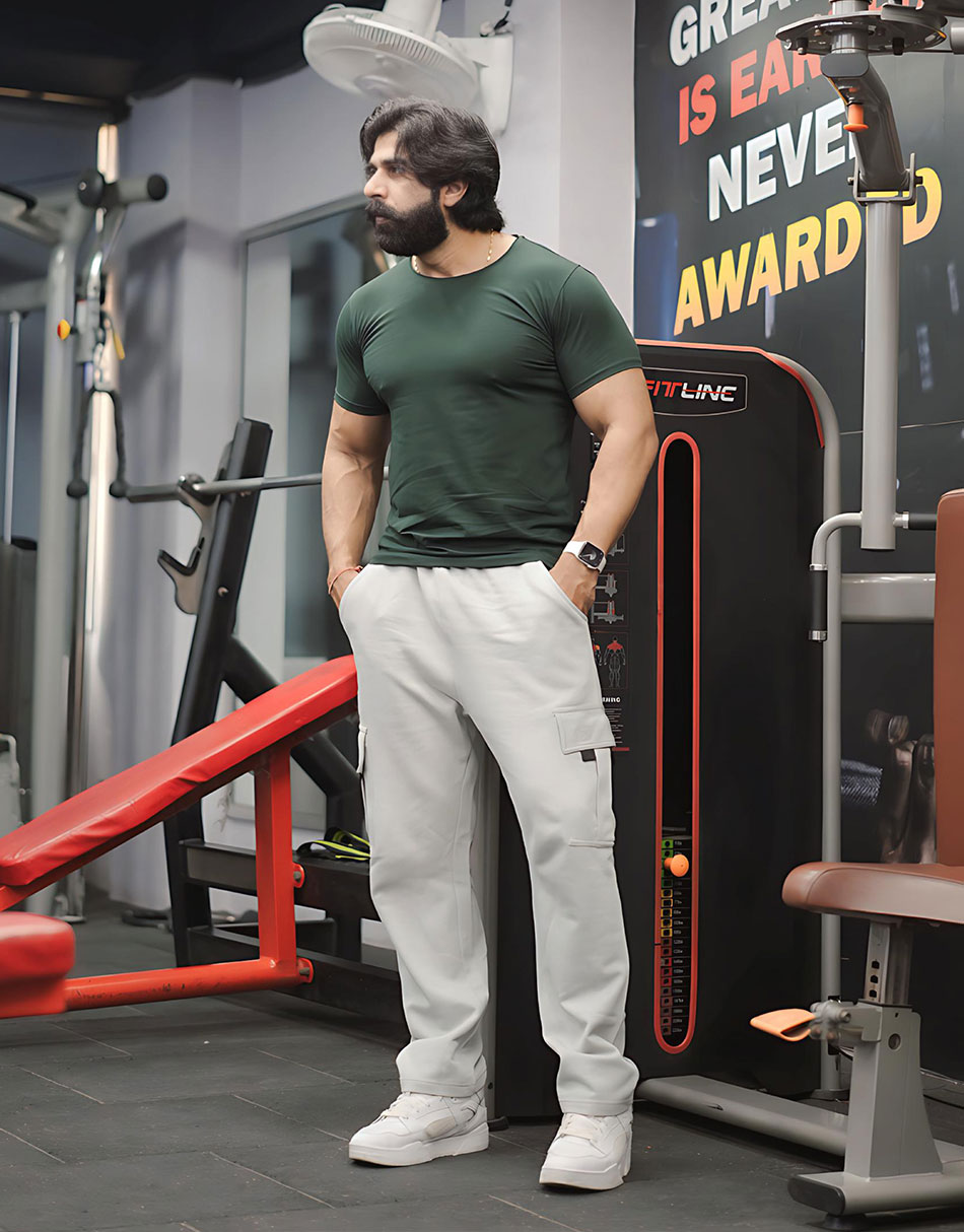 Indians Green Raw Edge Solid Tshirt