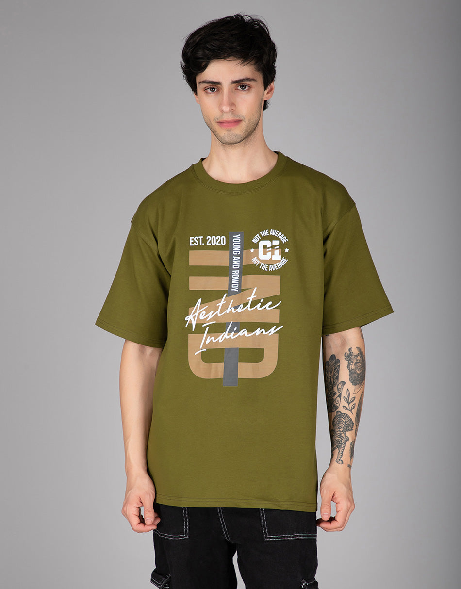 Green Indians Young and Rowdy Oversized T-shirt