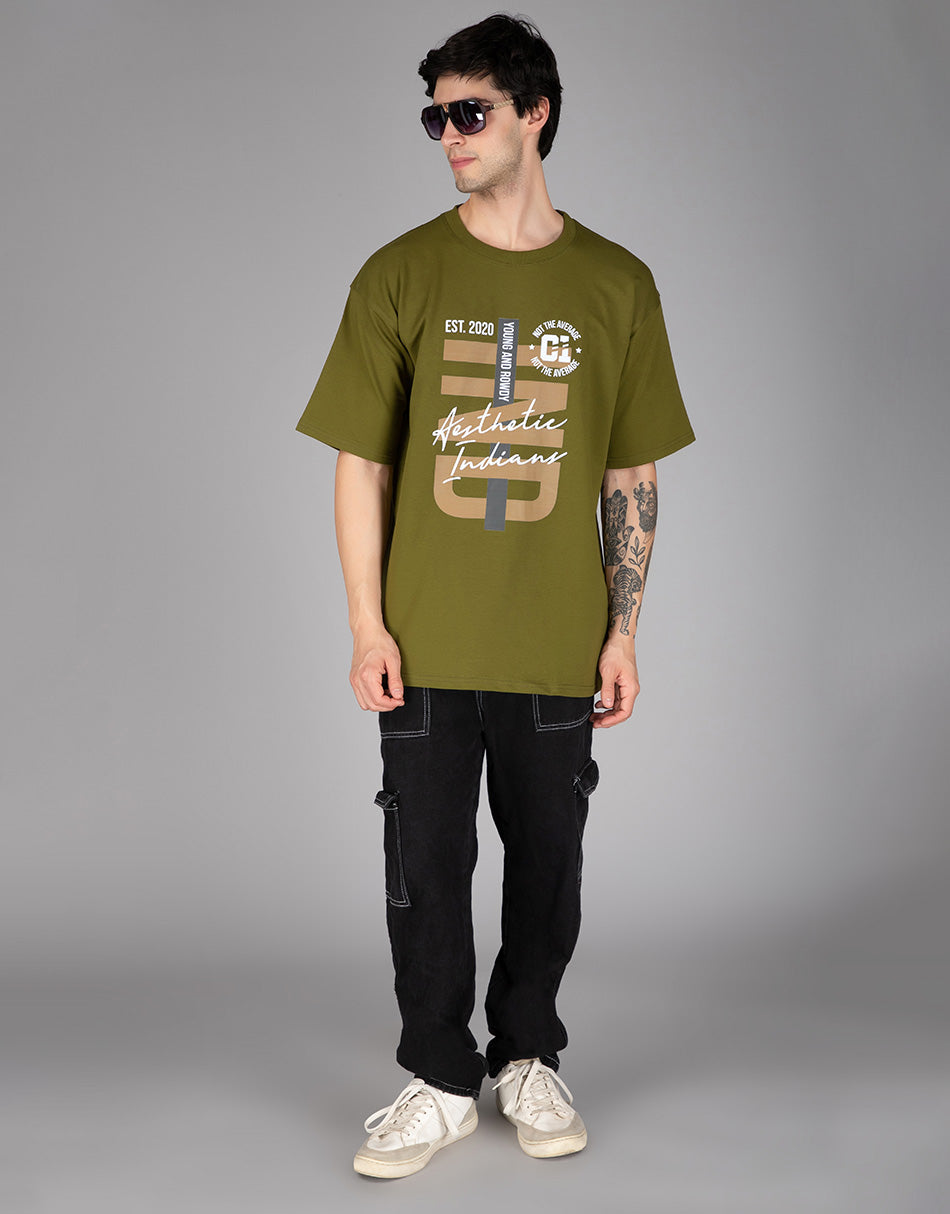 Green Indians Young and Rowdy Oversized T-shirt