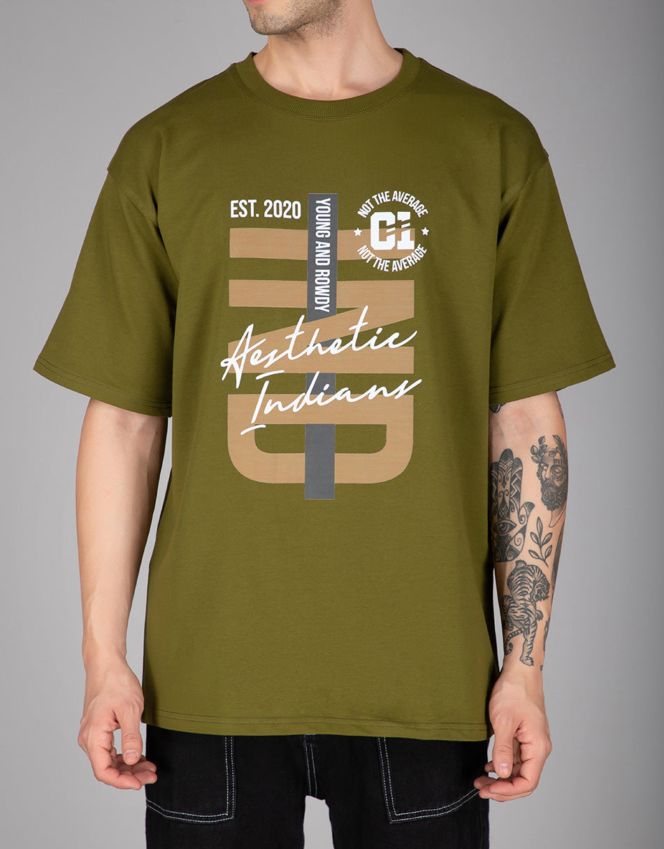 Green Indians Young and Rowdy Oversized T-shirt