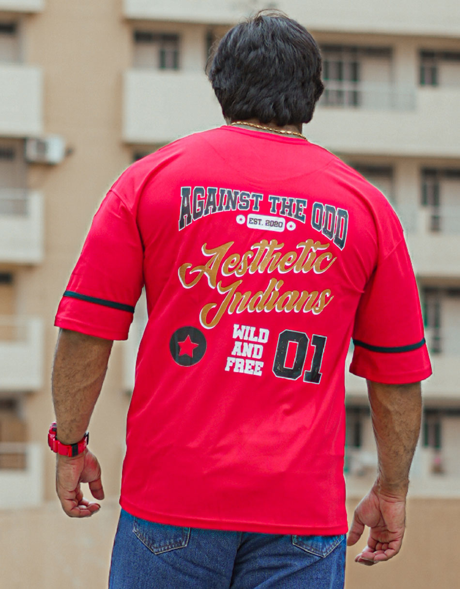 Wild and Free Red Oversized Tshirt