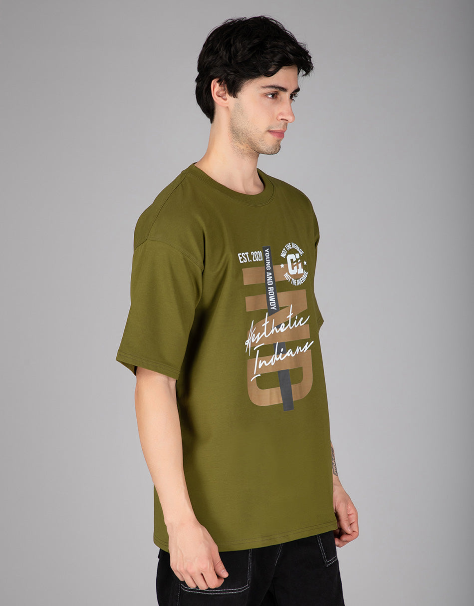 Green Indians Young and Rowdy Oversized T-shirt