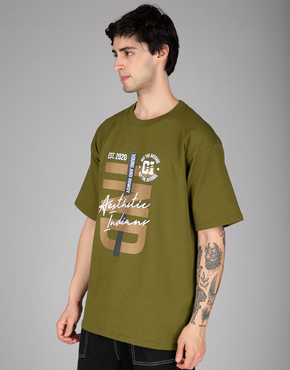 Green Indians Young and Rowdy Oversized T-shirt