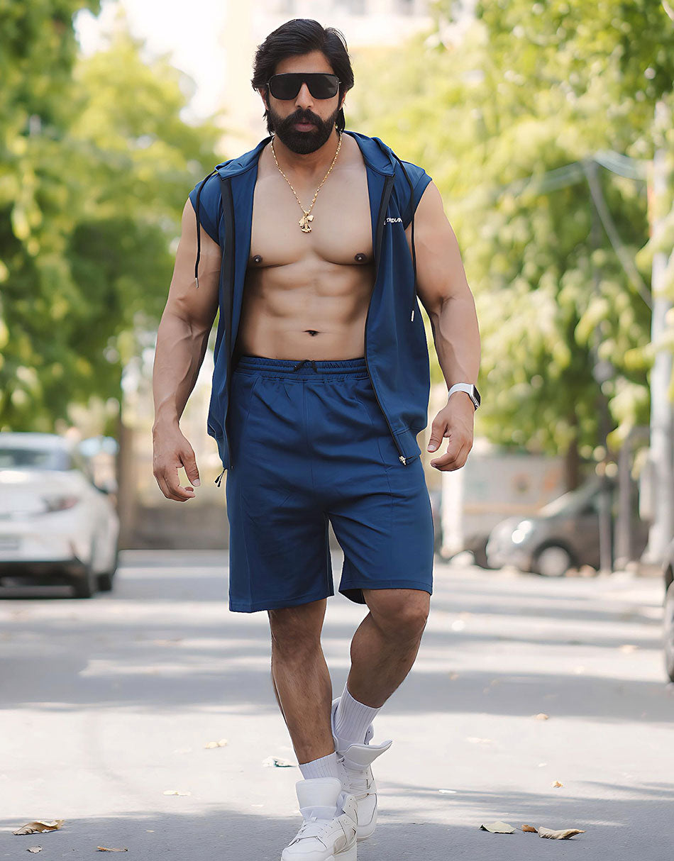 Indians Blue Zipper Co-Ords Set