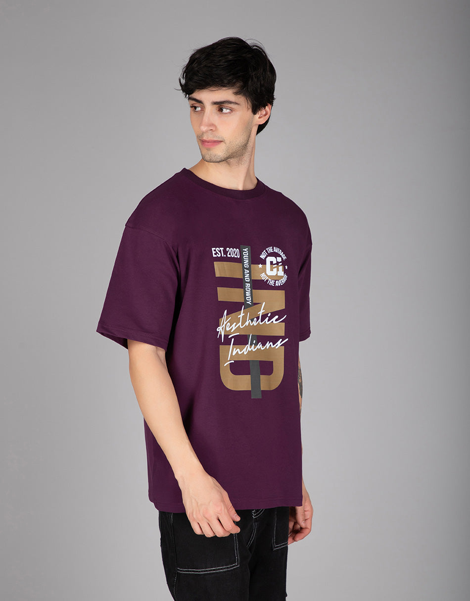 Purple Young and Rowdy Oversized T-Shirt