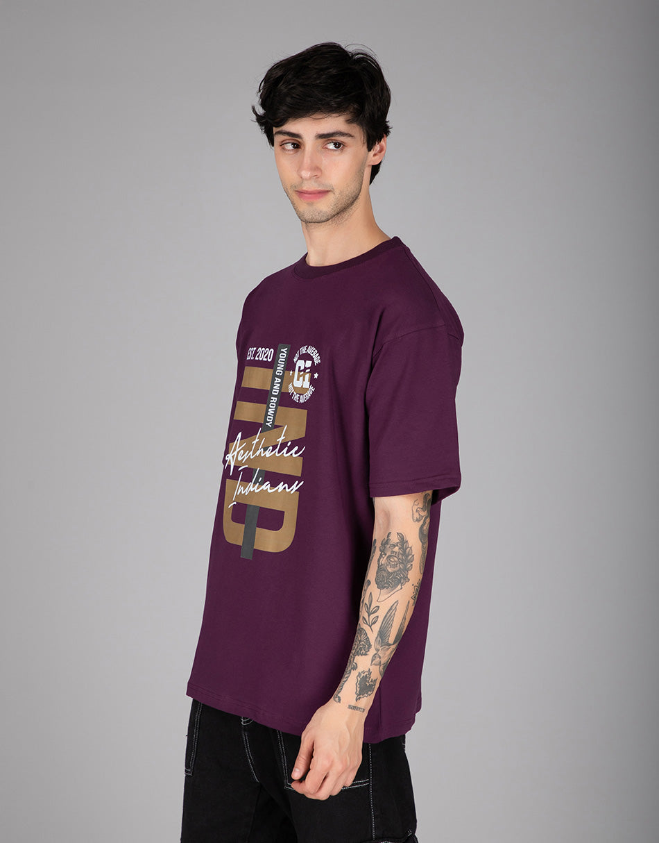 Purple Young and Rowdy Oversized T-Shirt