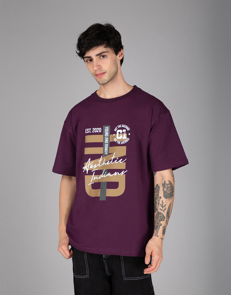 Purple Young and Rowdy Oversized T-Shirt