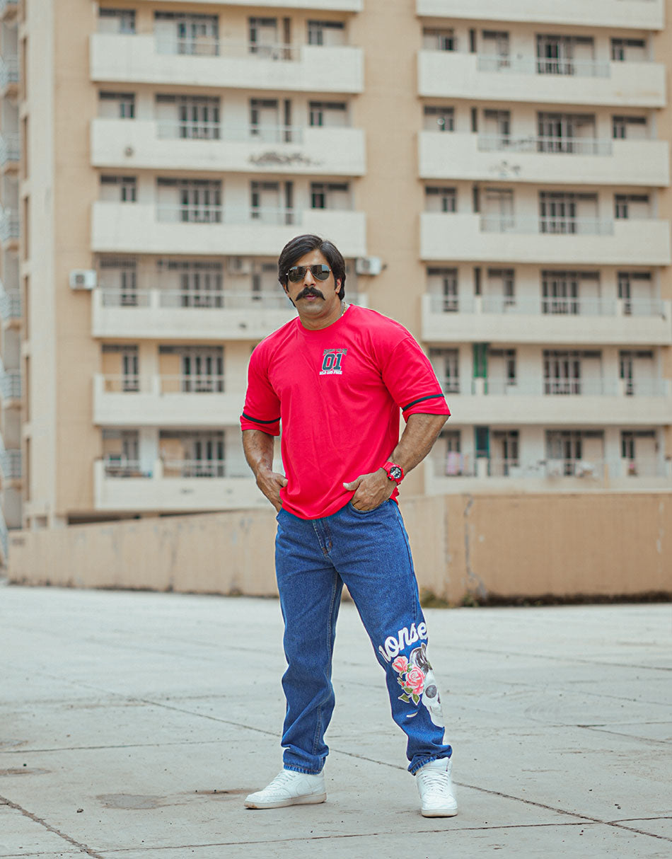Wild and Free Red Oversized Tshirt