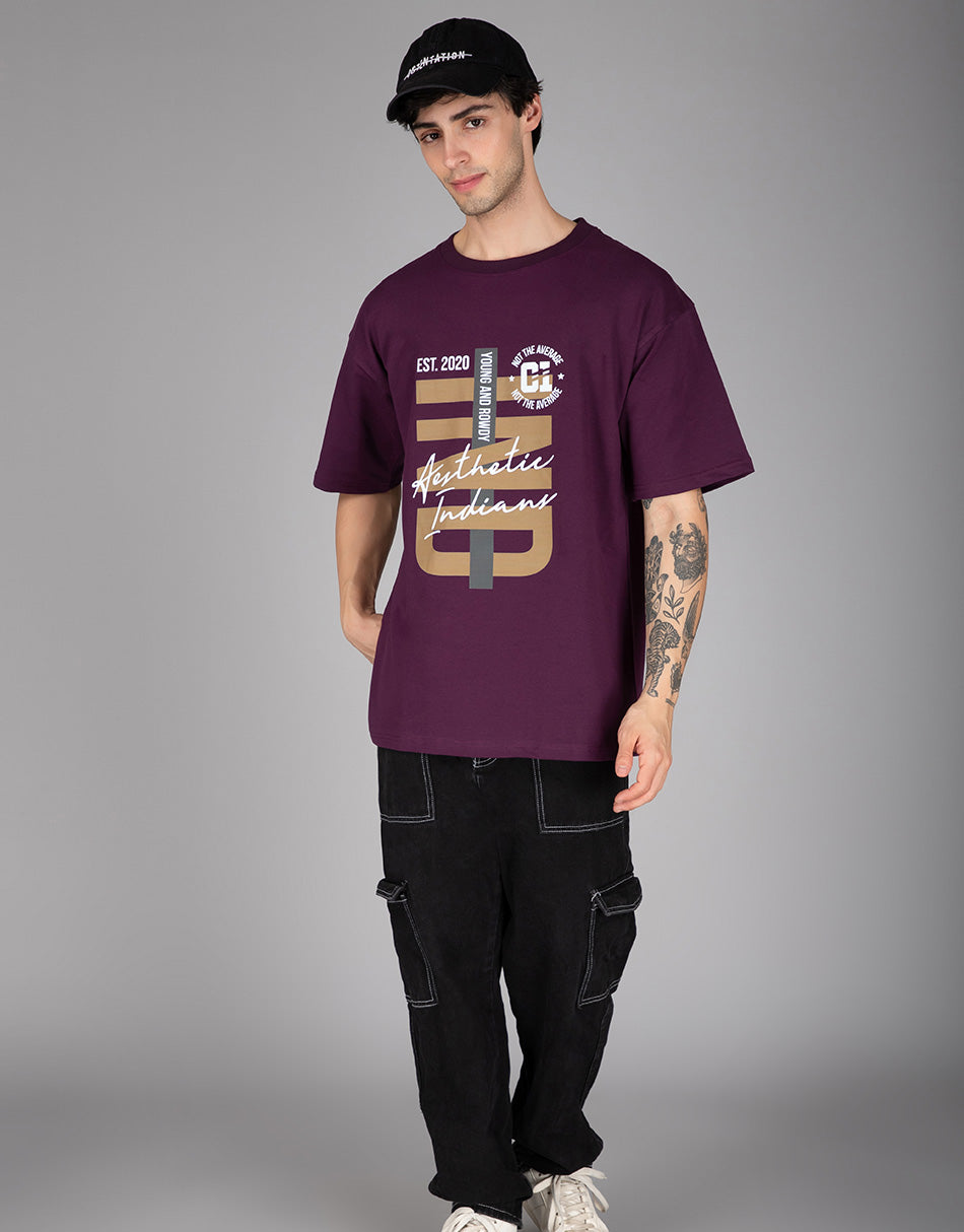 Purple Young and Rowdy Oversized T-Shirt