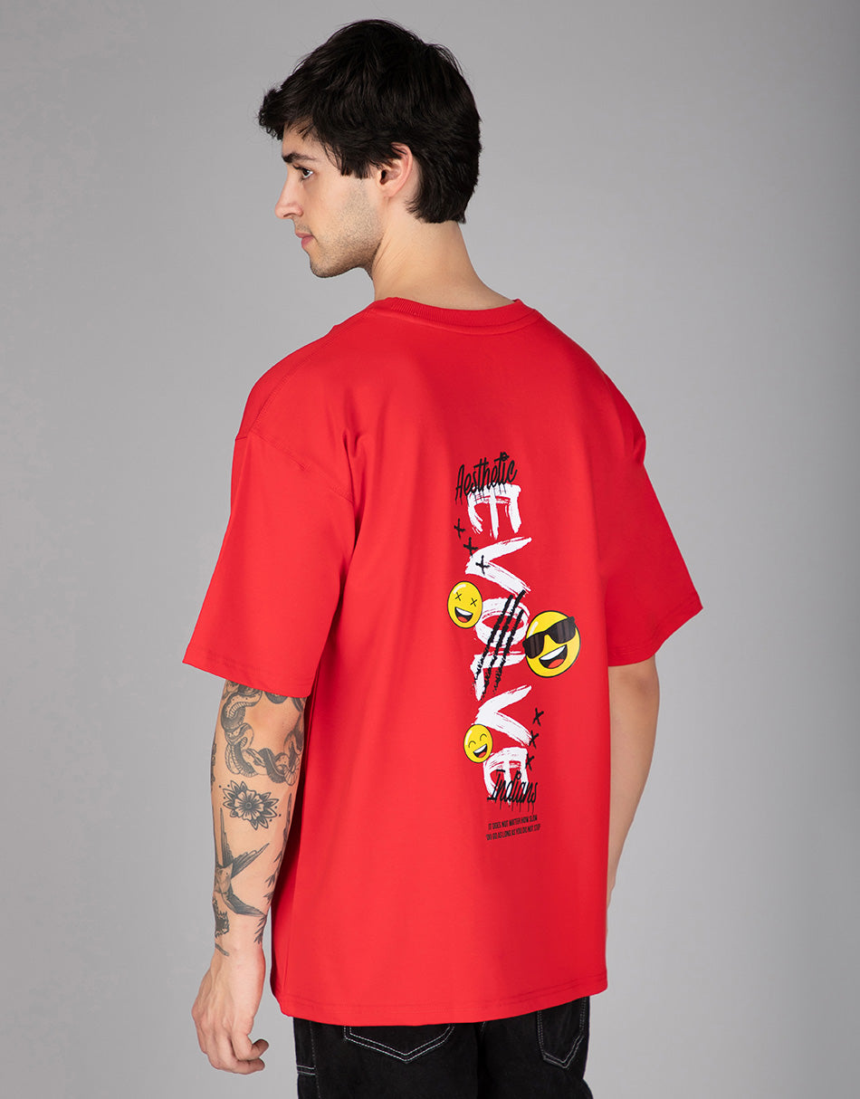 Red Evolve Oversized T shirt Aesthetic Indians A Brand for Every Common Indian