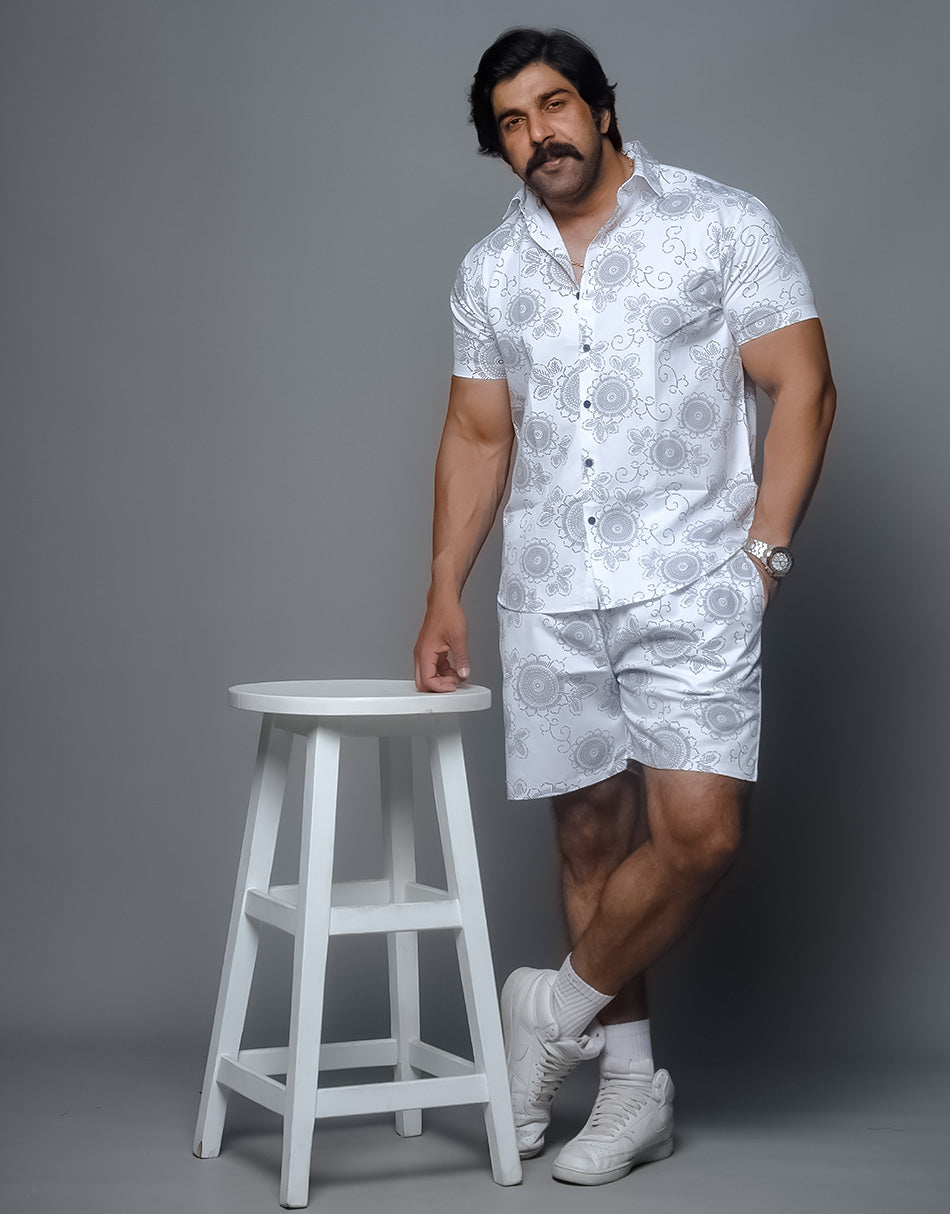 Flower Printed White Co Ords Set