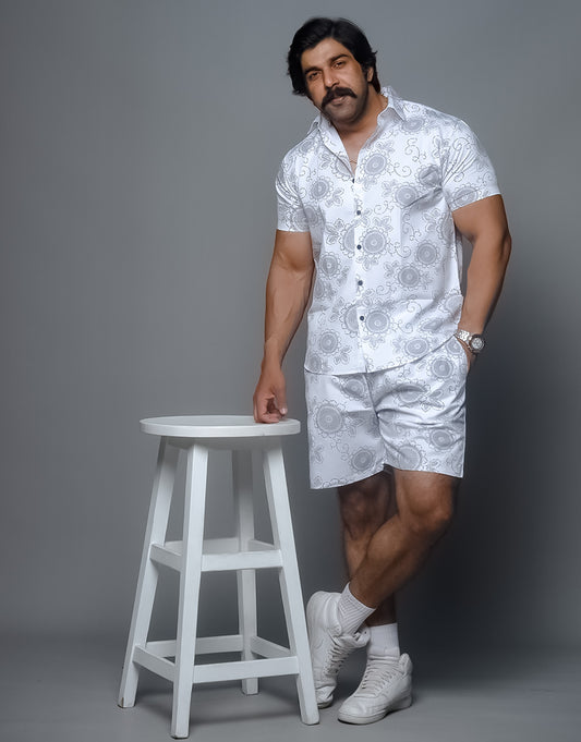 Flower Printed White Co Ords Set