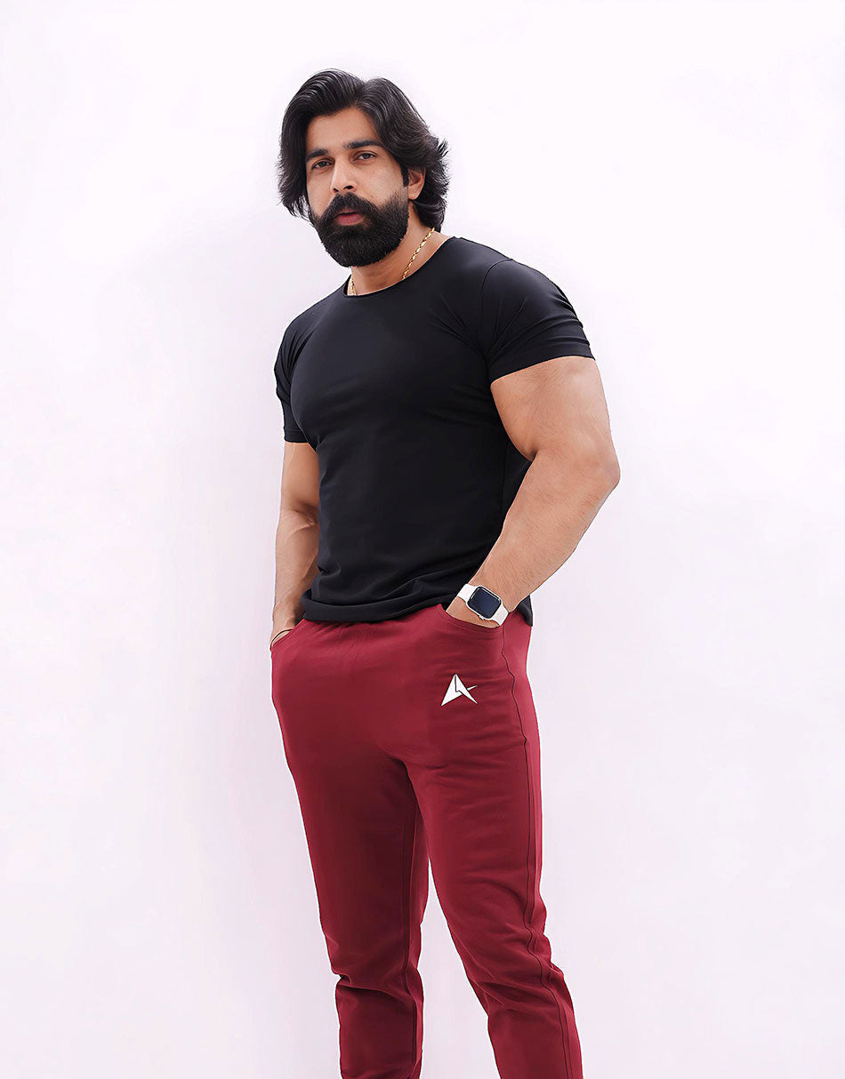 Black Raw Edge Solid T-Shirt