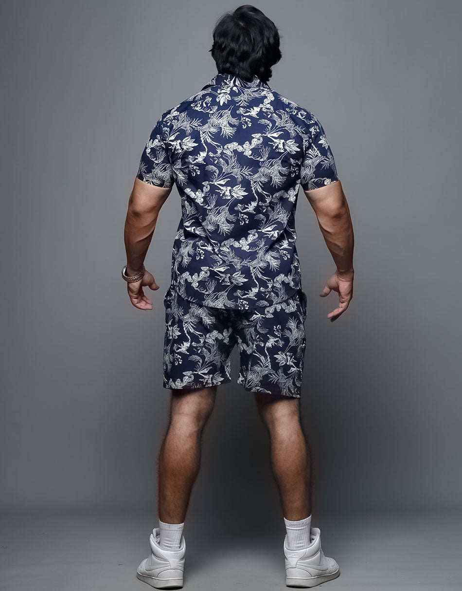Aesthetic Flower Printed Blue Co Ords Set