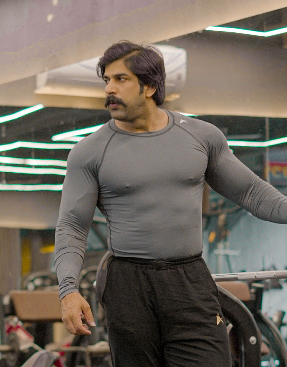 Indians Men's Grey Full Sleeves Compression Tshirt
