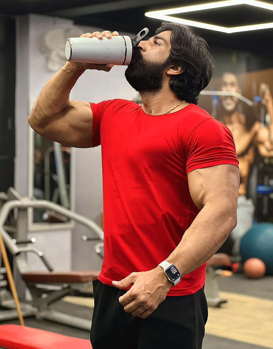 Indians Red Raw Edge Solid Tshirt