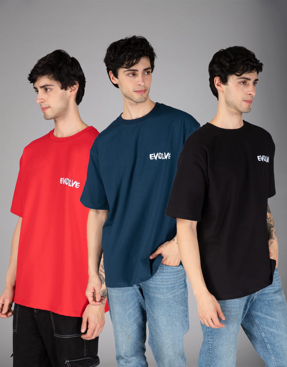 PACK OF 03 EVOLVE OVERSIZED T-SHIRT