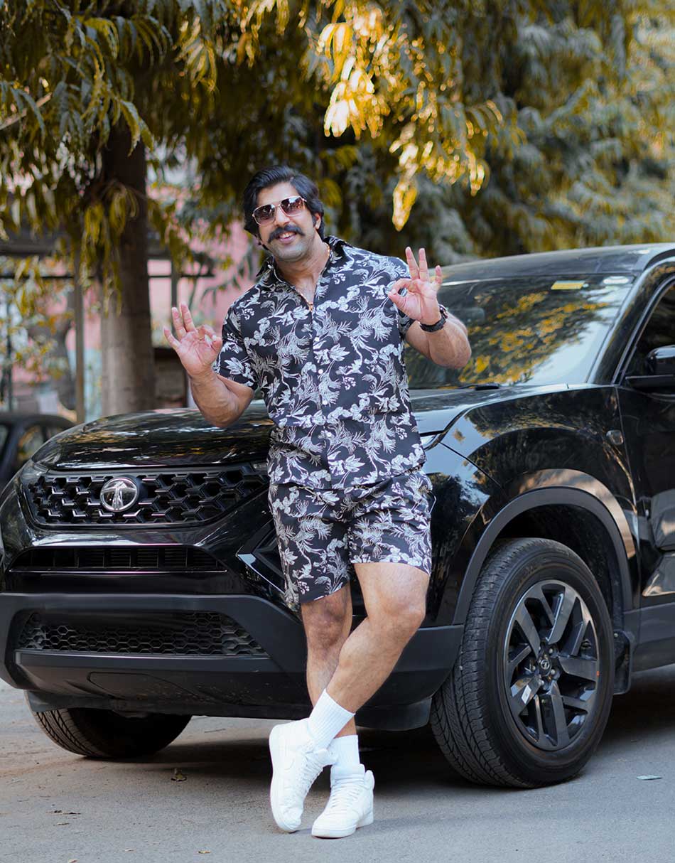 Mens Black Printed Co Ords Set