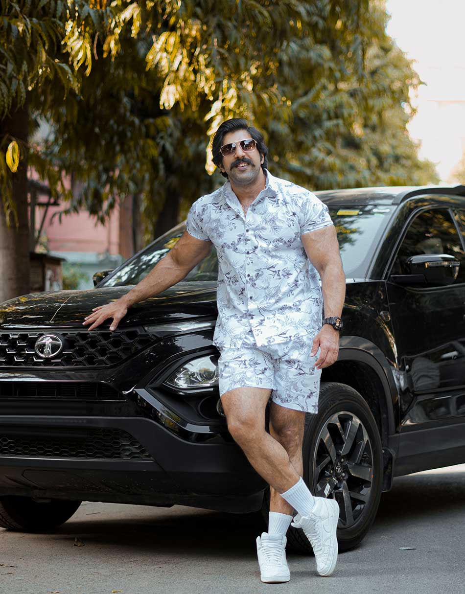 Mens White Printed Co Ords Set
