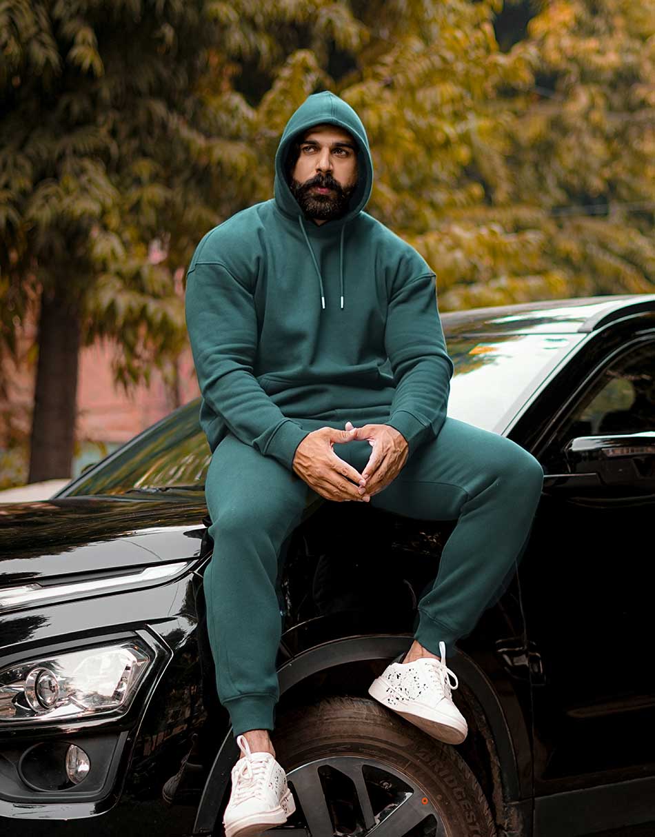 Aesthetic Indians Men’s Jogger for Winter - Teal Blue
