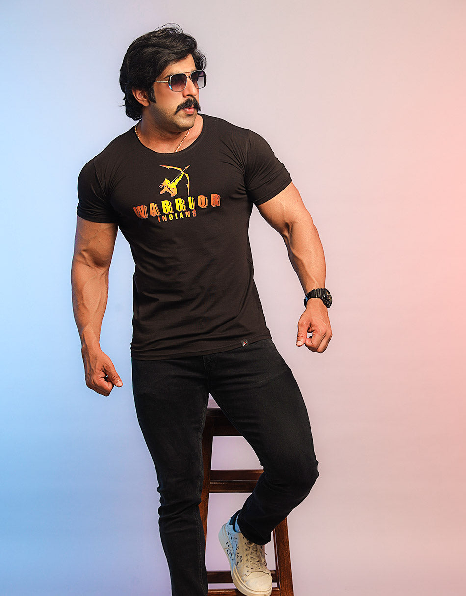 Indians Warrior Black T-shirt