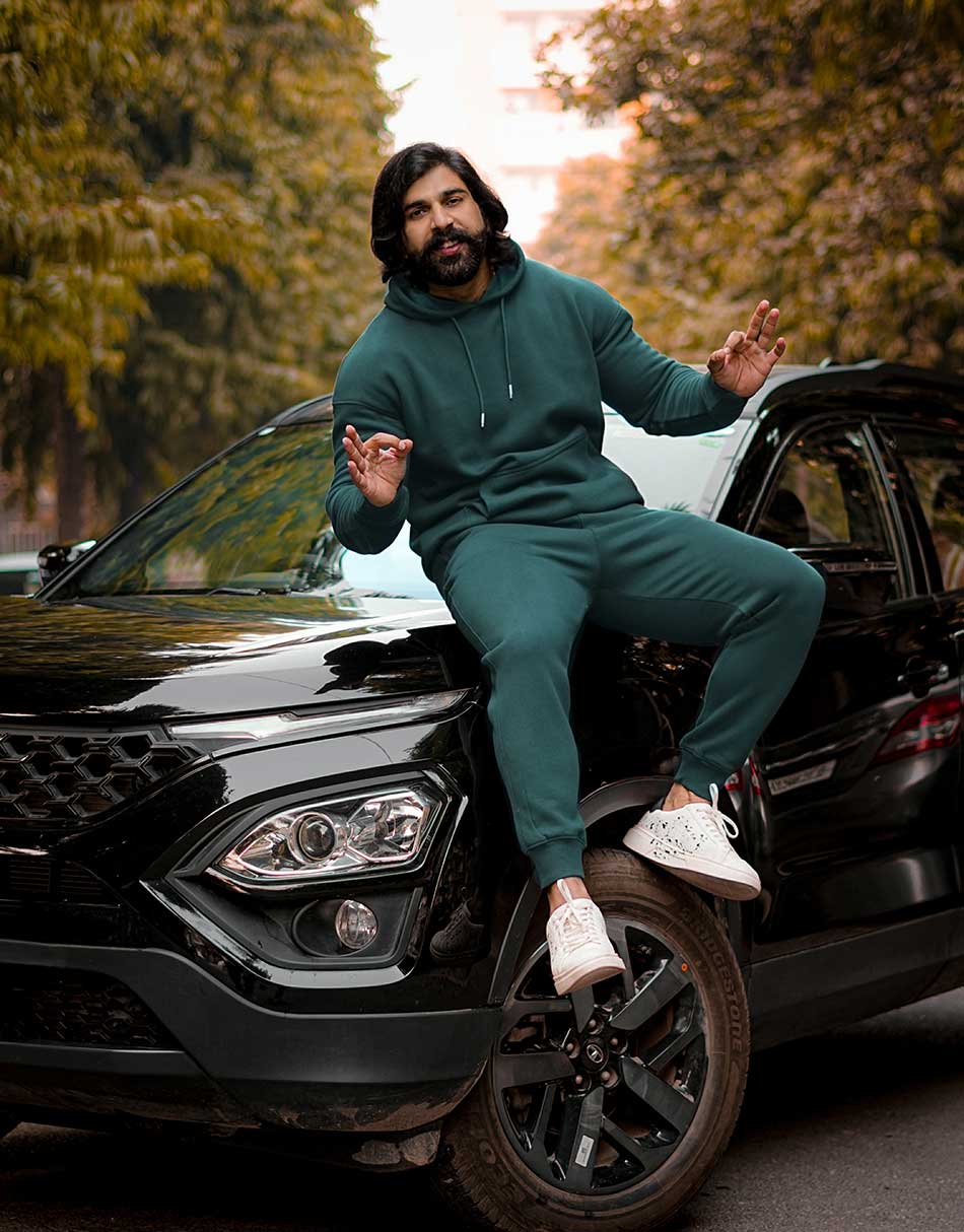 Aesthetic Indians Men’s Jogger for Winter - Teal Blue