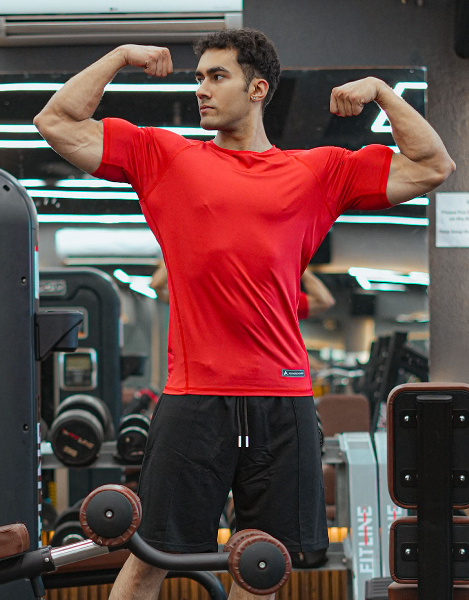Aesthetic Indians Men's Red Compression T-Shirt