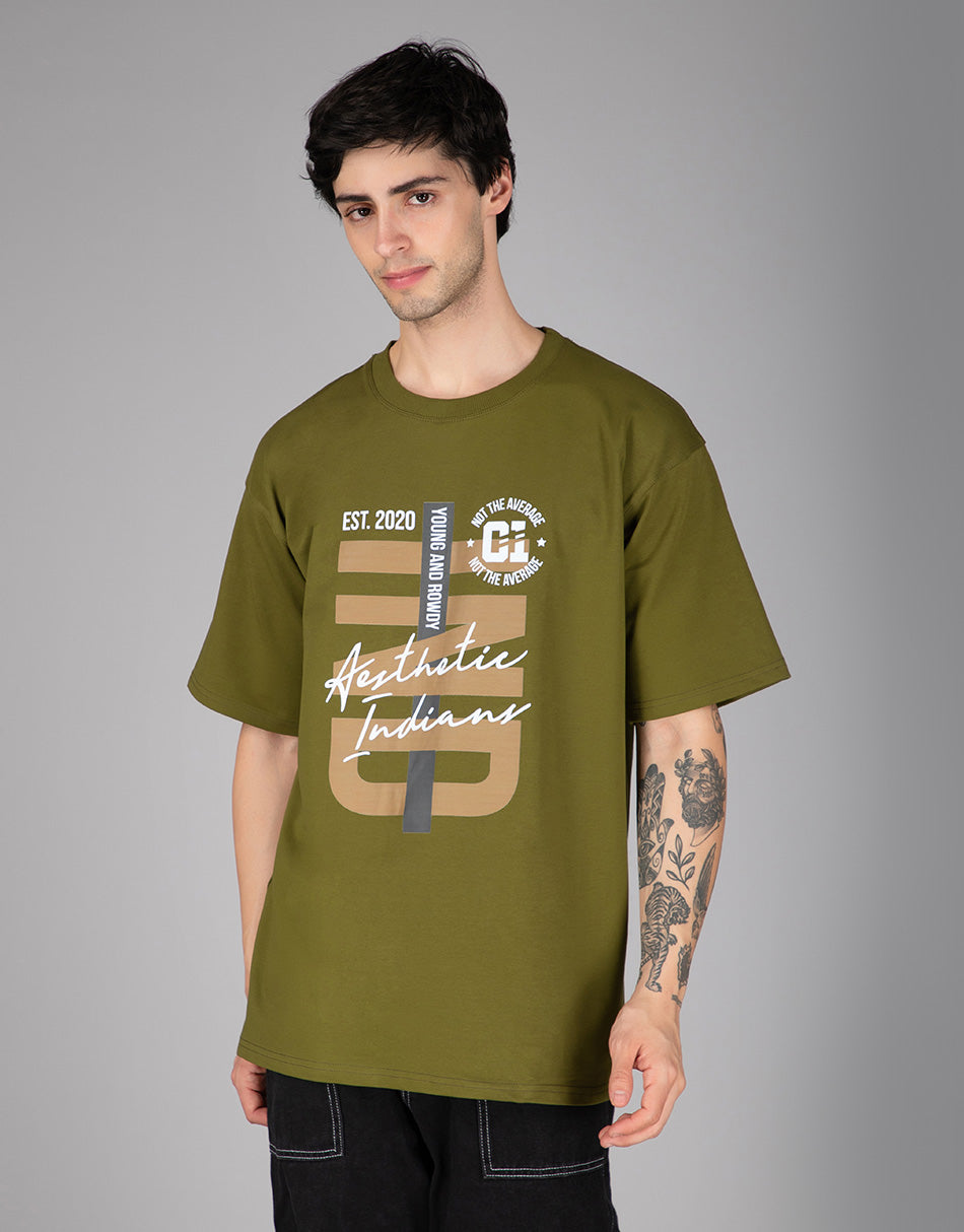 Green Indians Young and Rowdy Oversized T-shirt