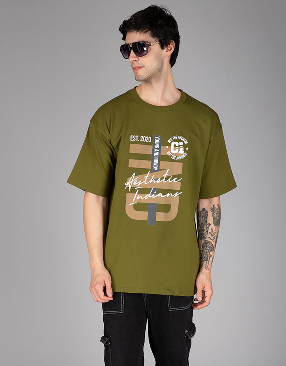 Green Indians Young and Rowdy Oversized T-shirt