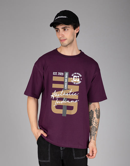 Purple Young and Rowdy Oversized T-Shirt