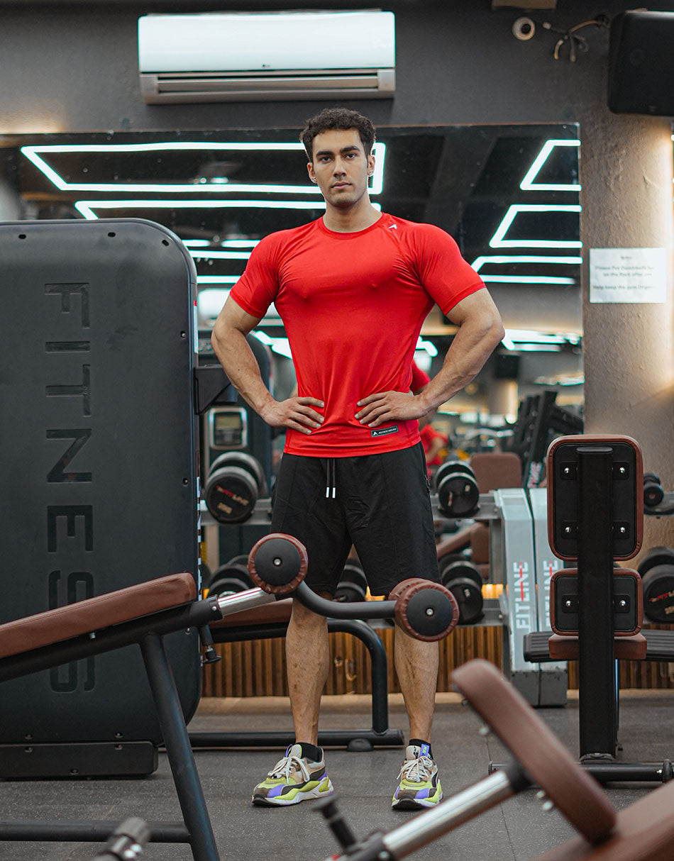 Aesthetic Indians Men's Red Compression T-Shirt