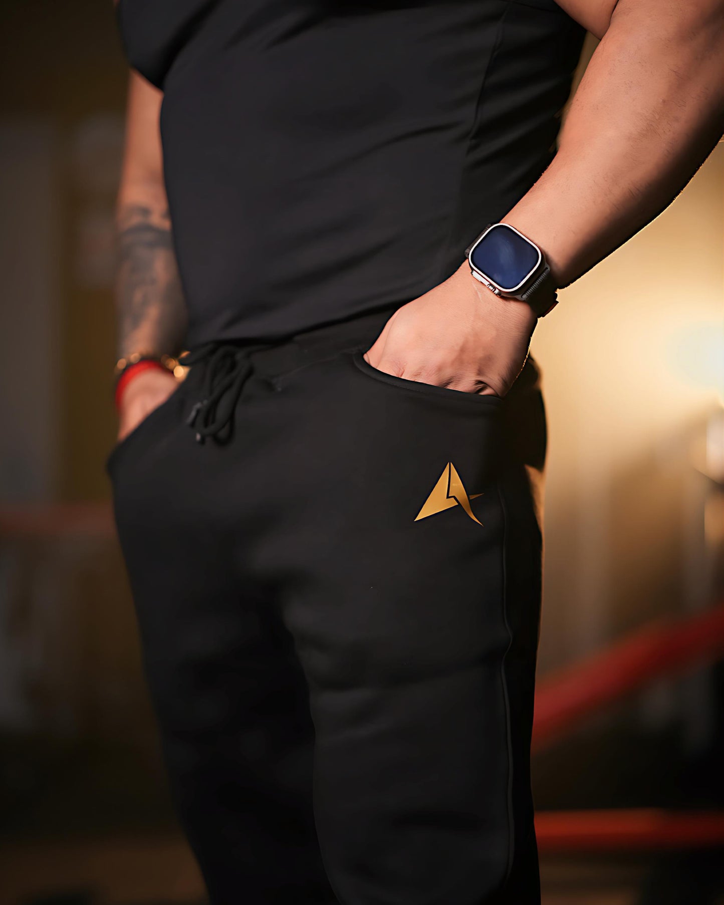 Aesthetic Indians Black Solid Jogger