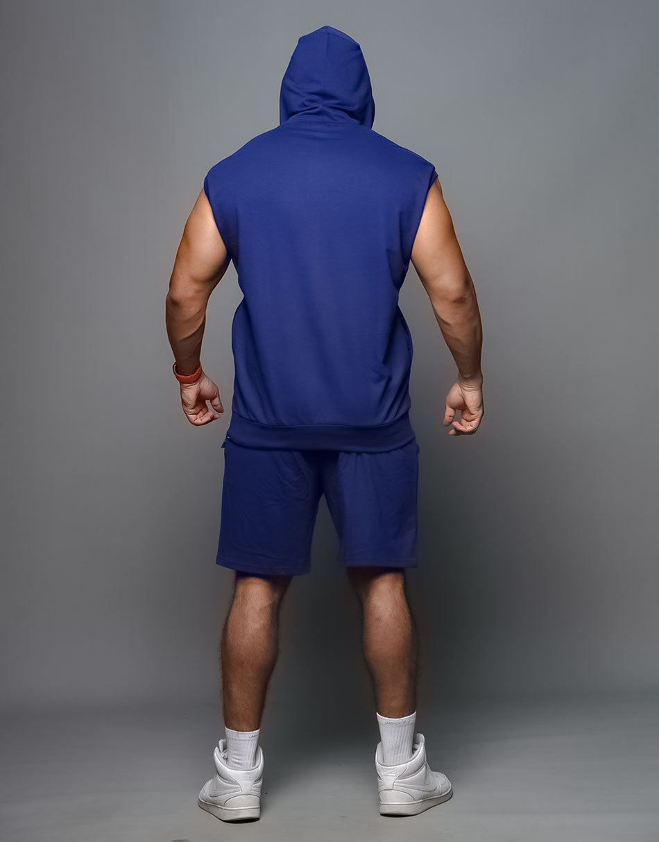 Indians Blue Hoodie Shorts Co Ords Set