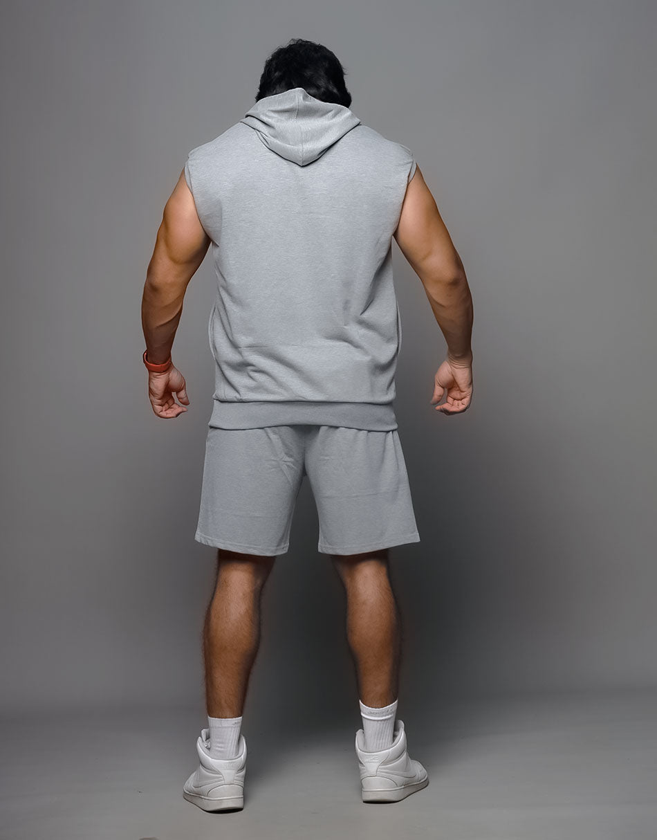 Indians Grey Hoodie Shorts Co Ords Set