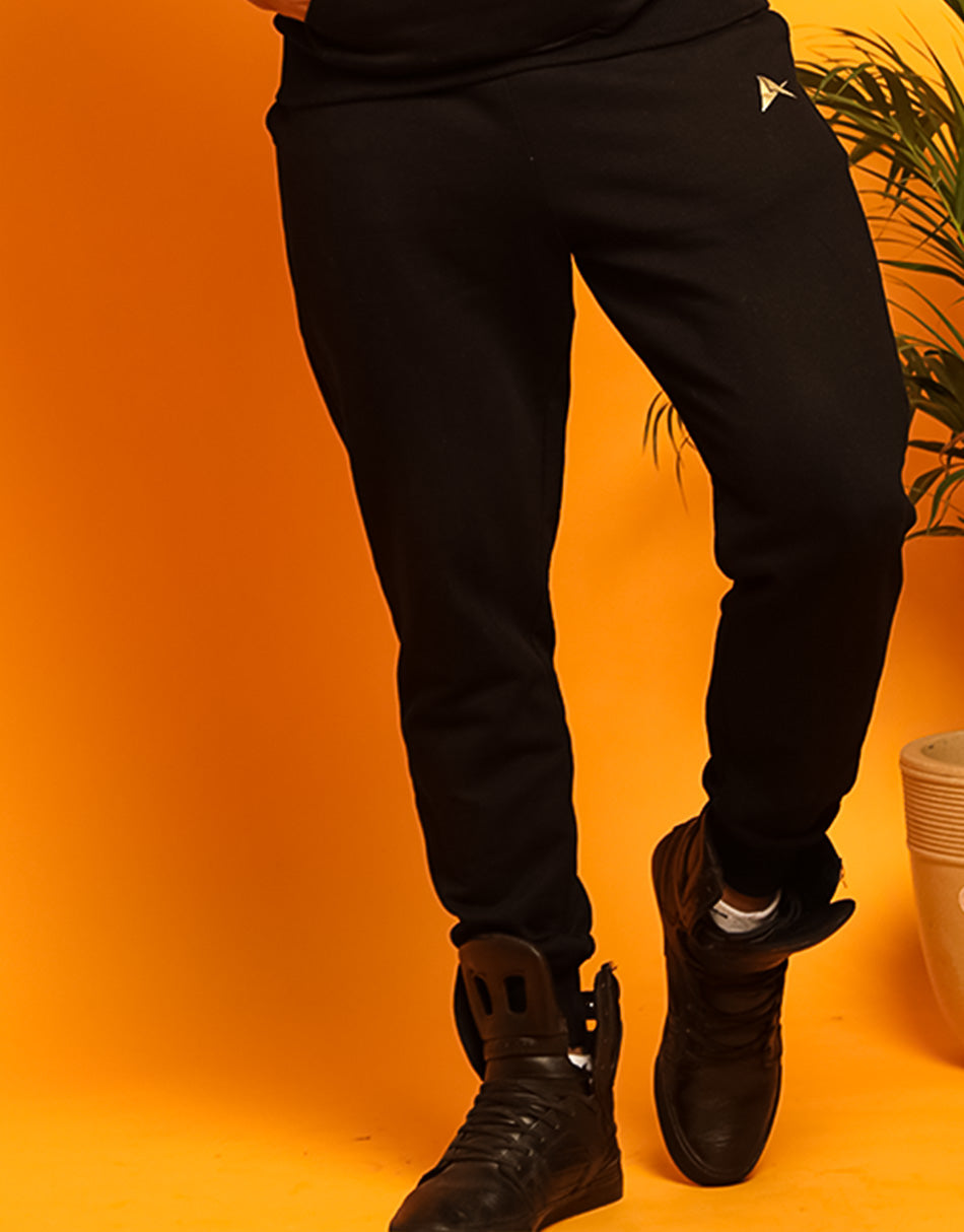 Aesthetic Indians Black Solid Jogger for Summers