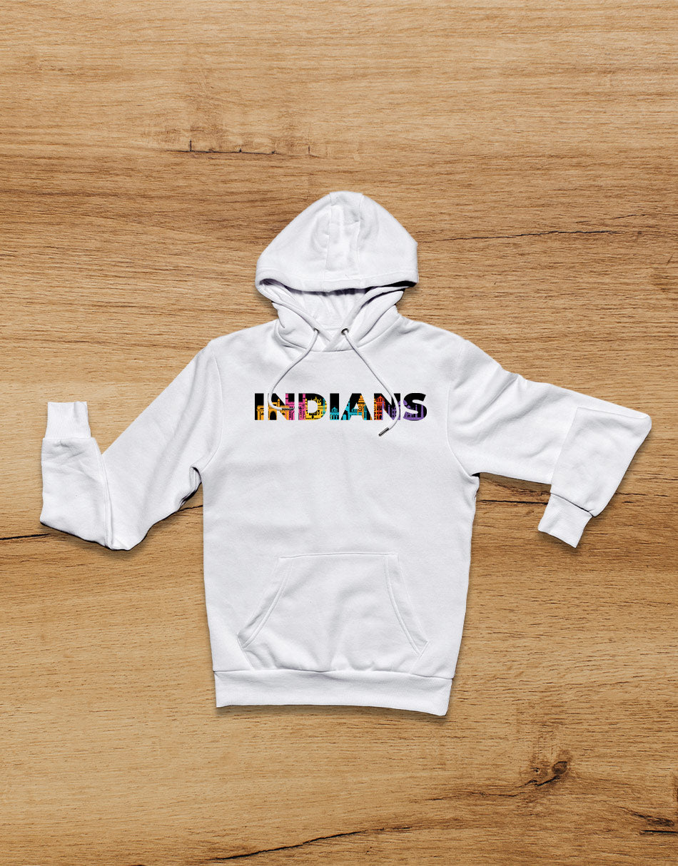 Limited Edition Drop Shoulder Indians Hoodie- White